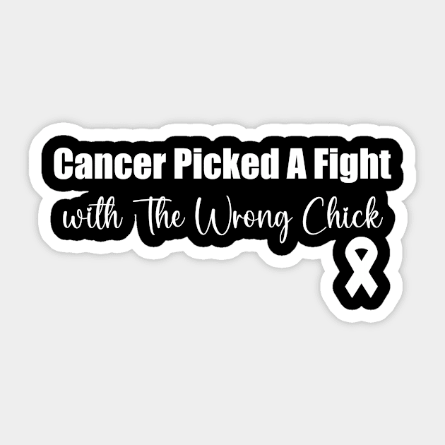 Cancer Picked A Fight with The Wrong Chick - Breast Cancer Awareness Women's Sticker by soukai